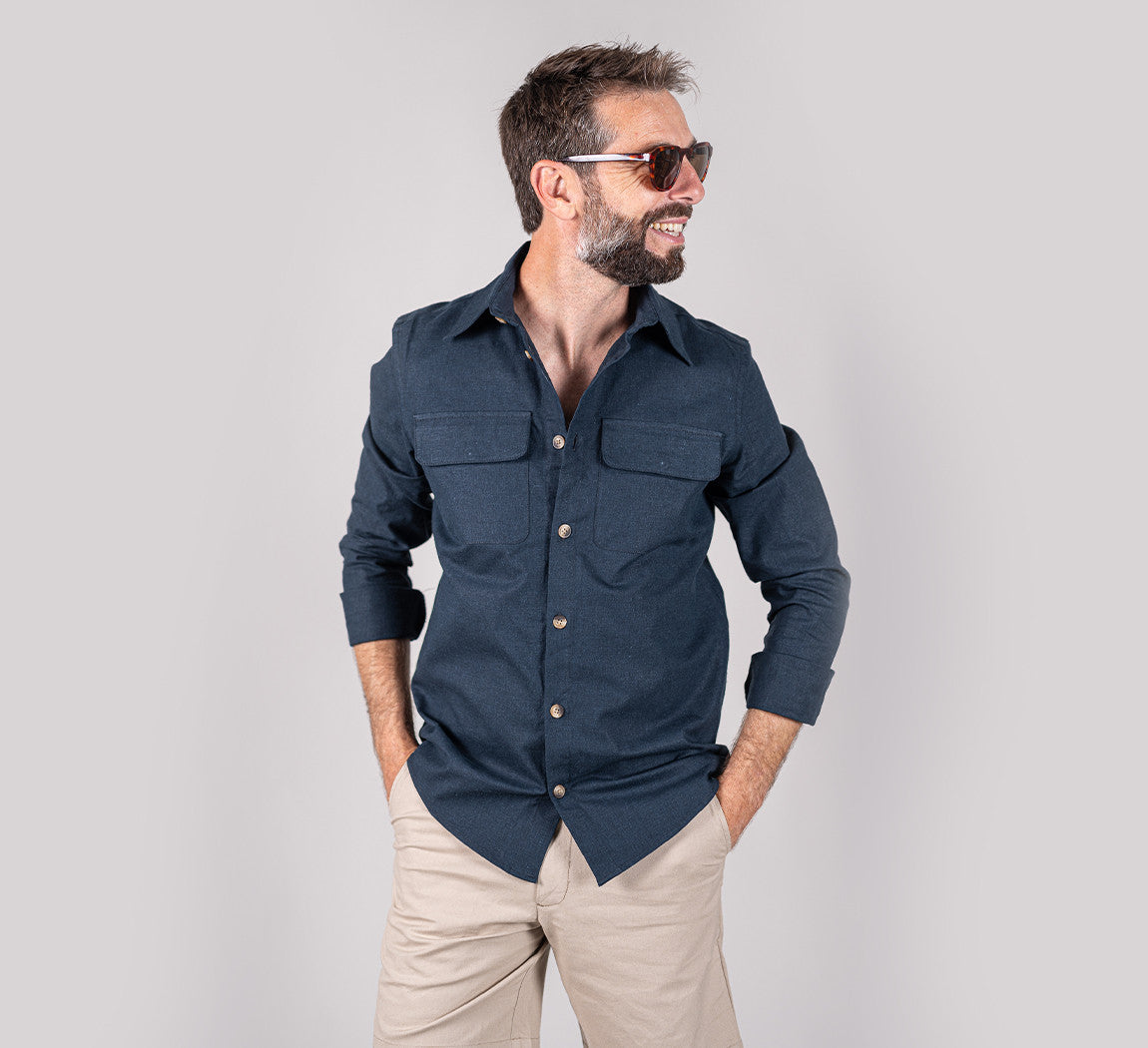 HEMP SHIRT Bleu Chic