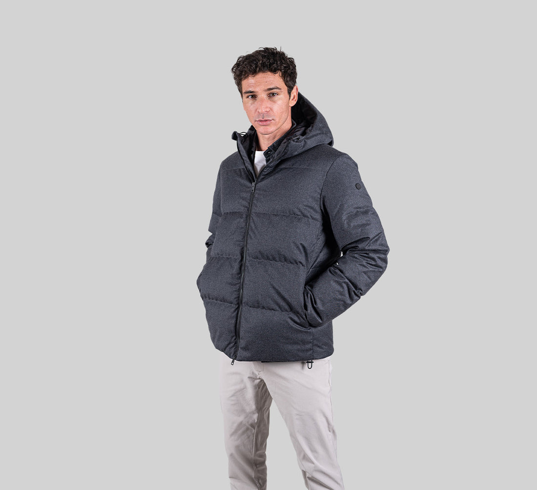 HYBRID MERINO DOWN Gris Anthracite