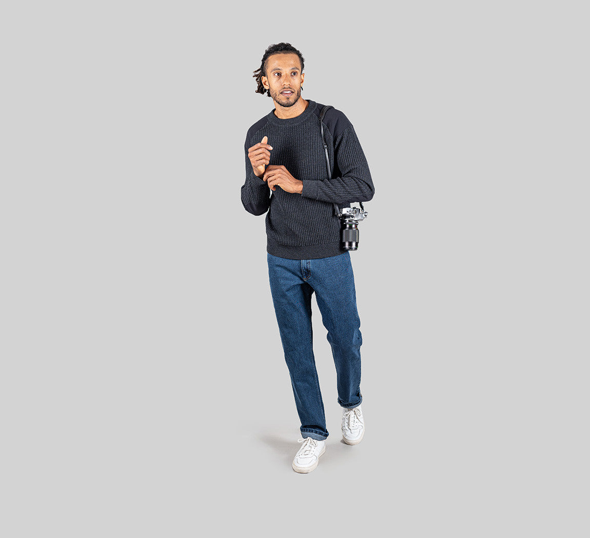 HYBRID MERINO PULLOVER Gris Anthracite