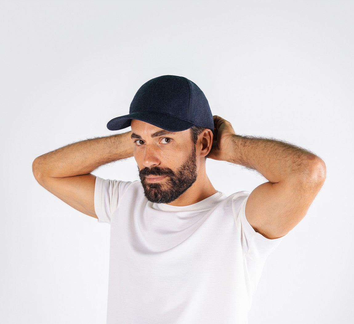 MERINO FLANNEL CAP Bleu Chic