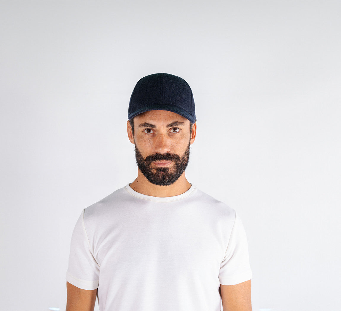 MERINO FLANNEL CAP Bleu Chic
