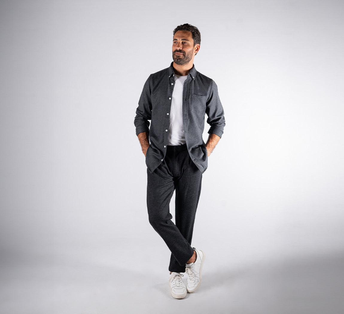 MERINO FLANNEL SHIRT Gris Anthracite
