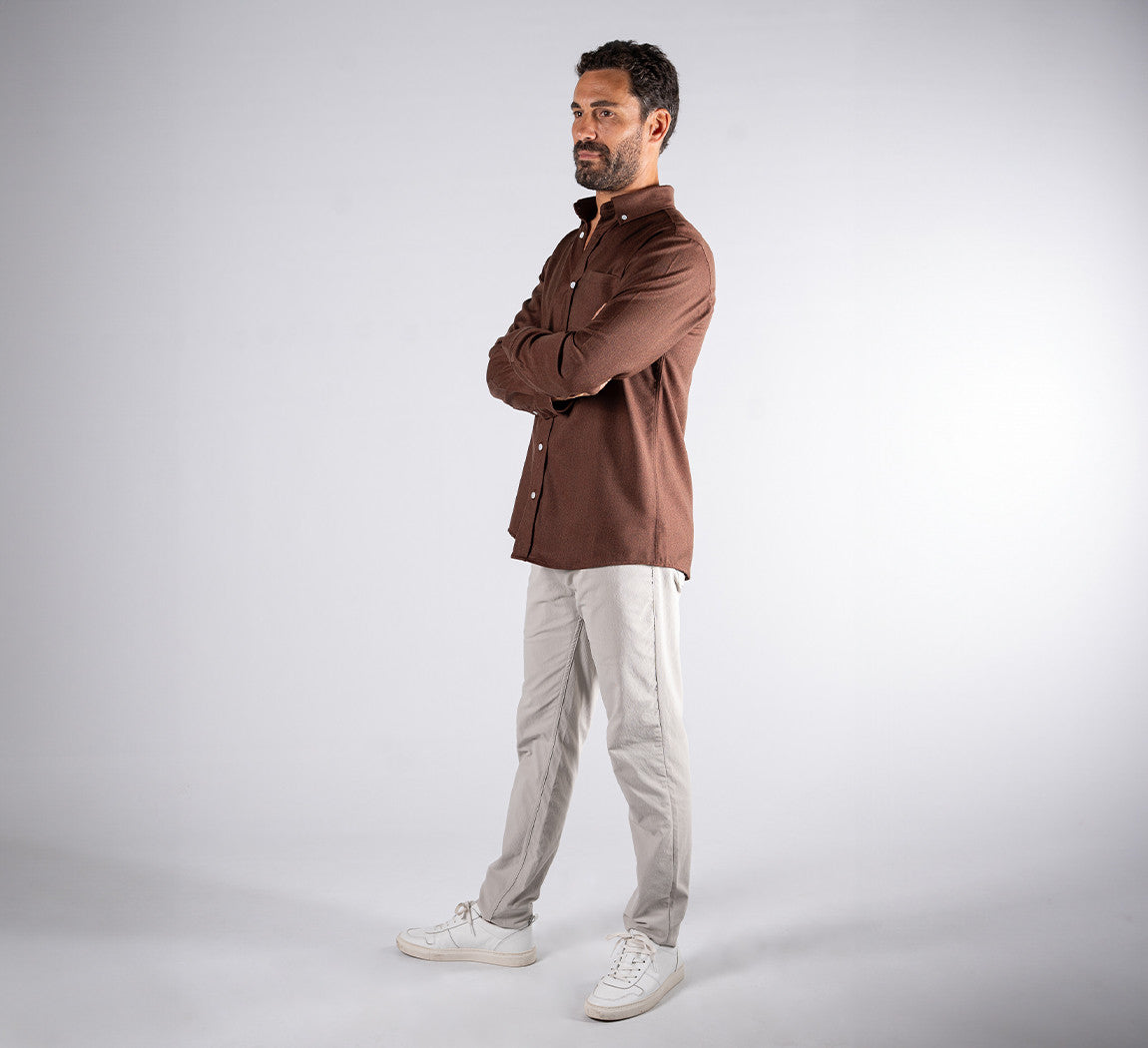 MERINO FLANNEL SHIRT Rouille