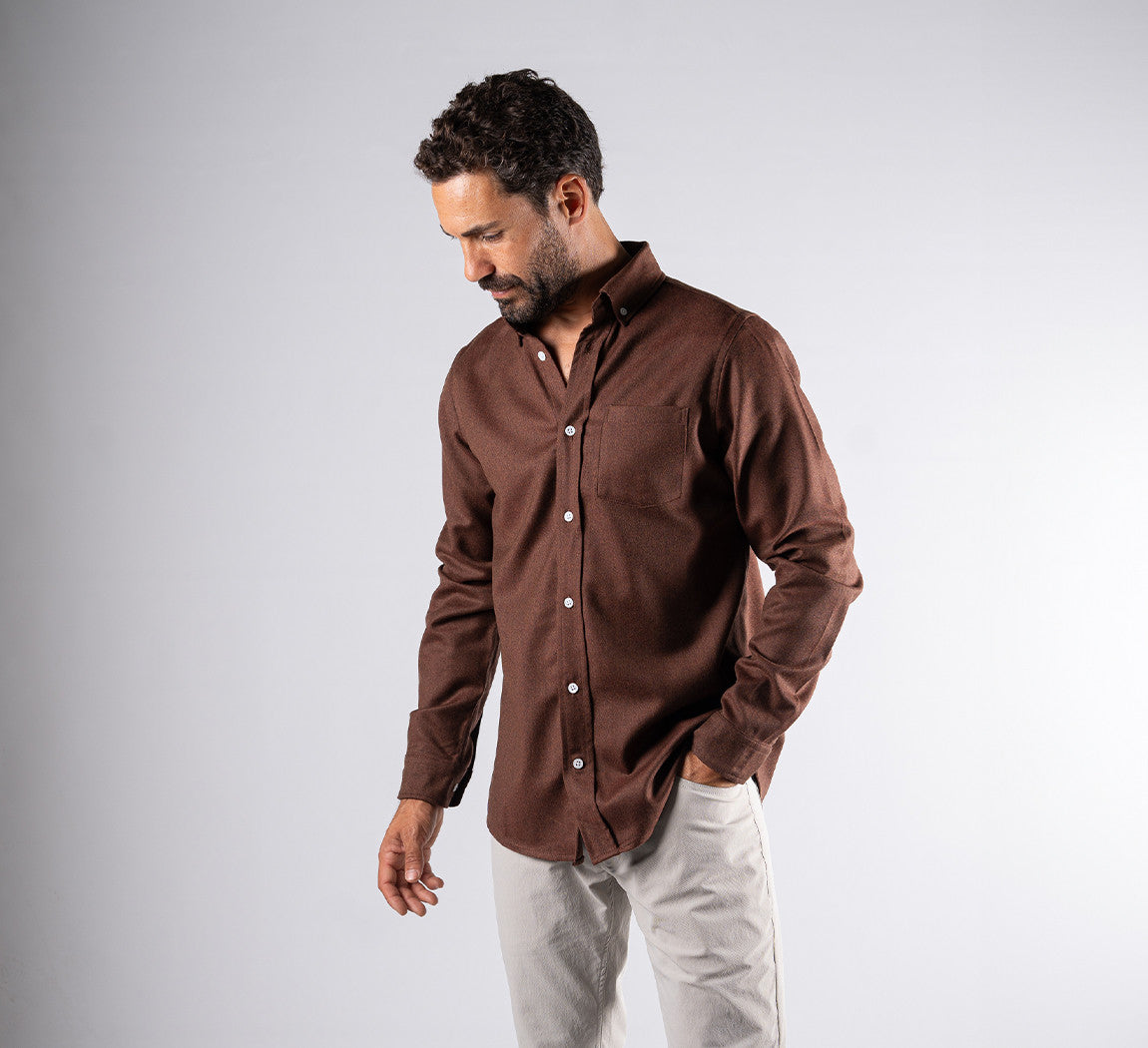 MERINO FLANNEL SHIRT Rouille