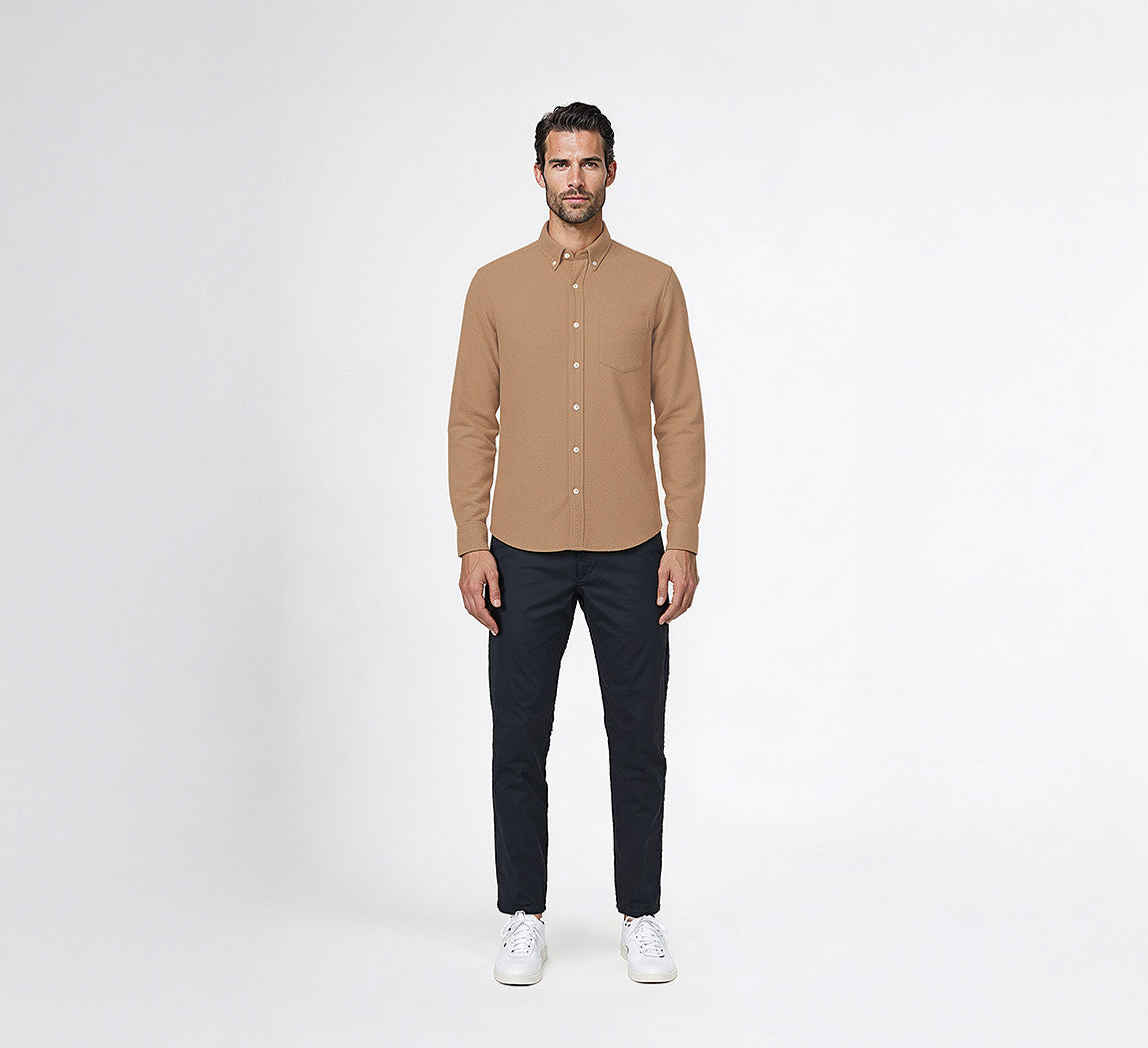 MERINO FLANNEL SHIRT Camel