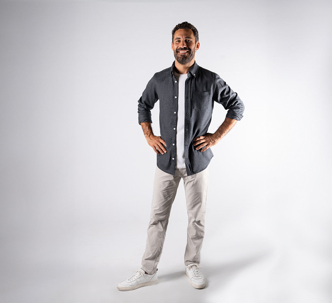 MERINO FLANNEL SHIRT Gris Anthracite