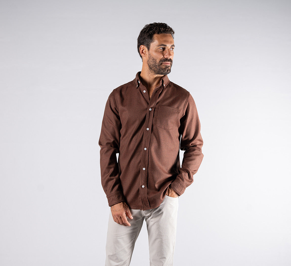 MERINO FLANNEL SHIRT Rouille
