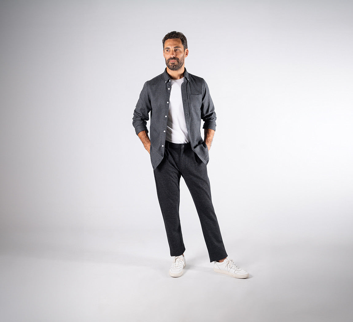 MERINO FLANNEL SHIRT Gris Anthracite