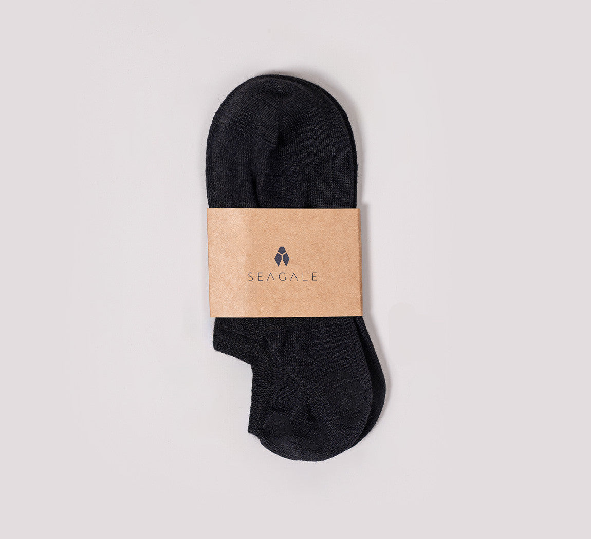 MERINO NO SHOW SOCKS Noir