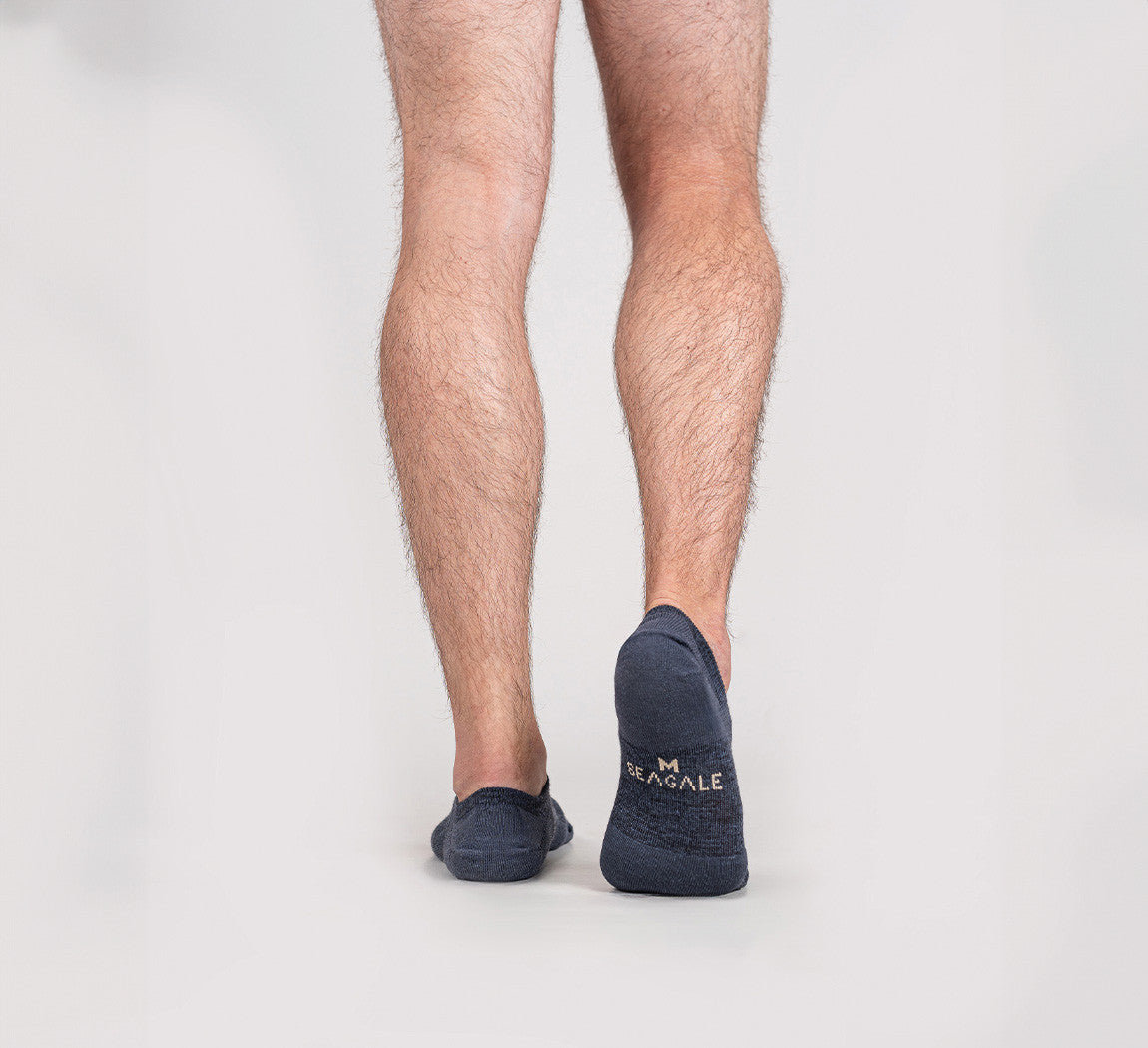 MERINO NO SHOW SOCKS Bleu Chic