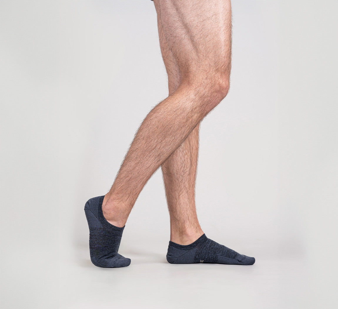 MERINO NO SHOW SOCKS Bleu Chic