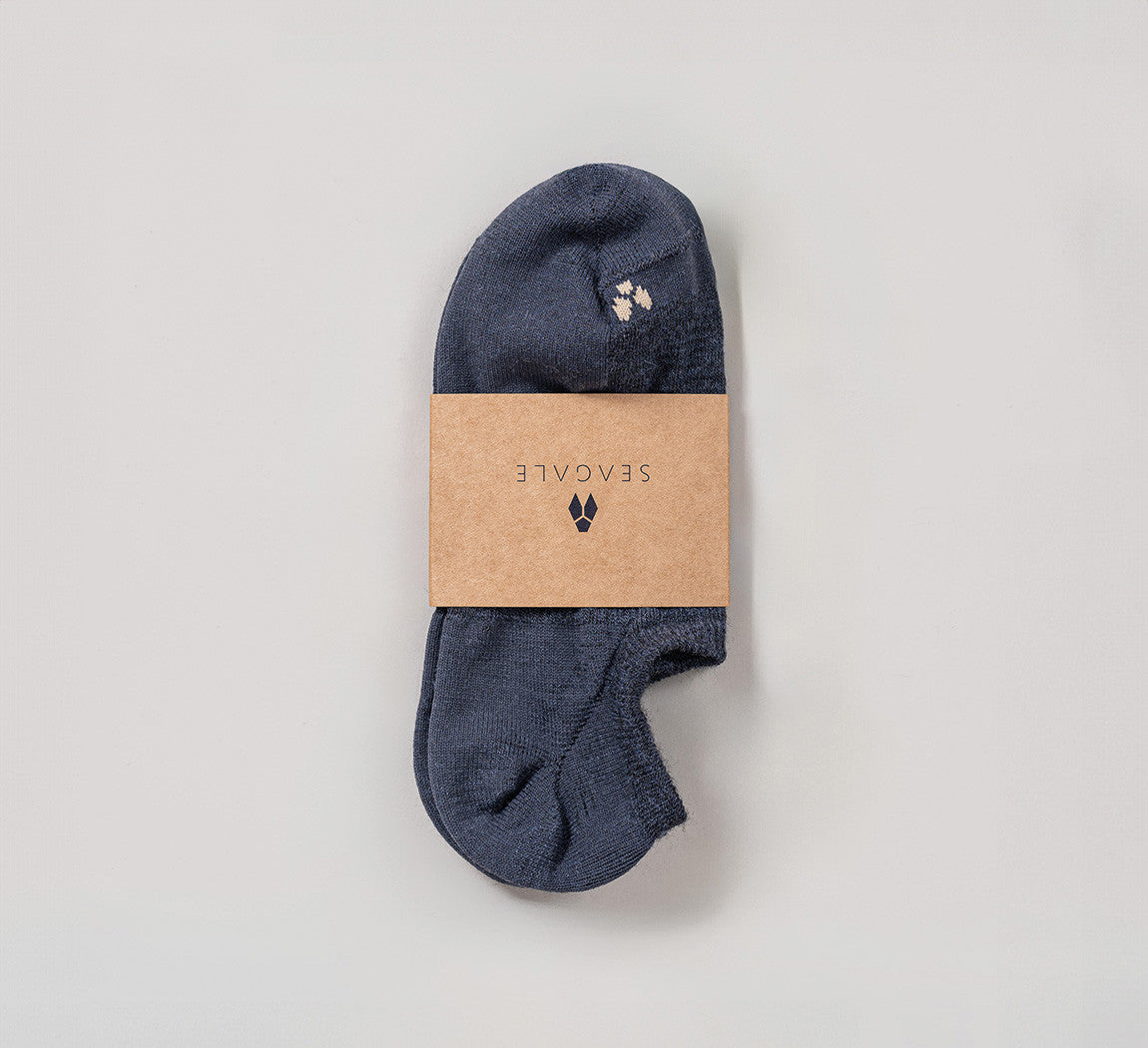 MERINO NO SHOW SOCKS Bleu Chic