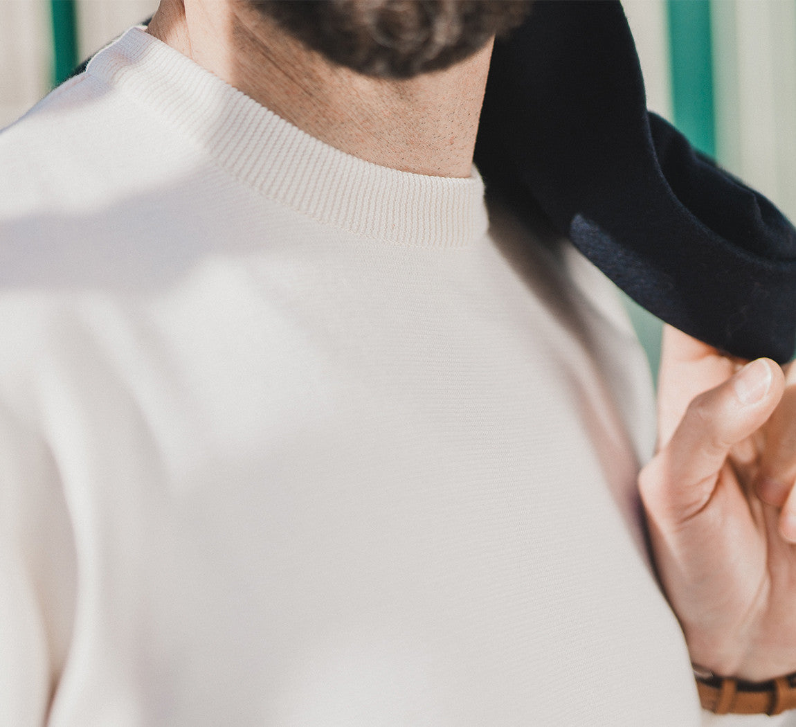 MERINO TENCEL PULLOVER Blanc