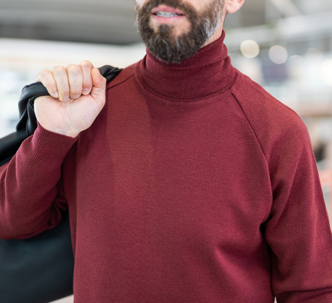 MERINO TENCEL TURTLENECK Bordeaux