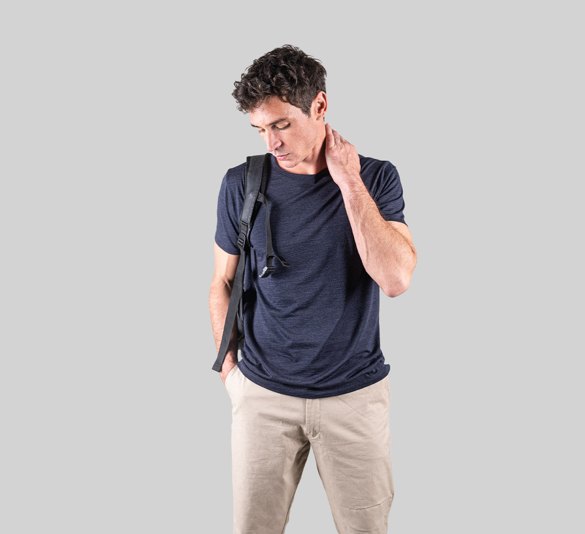 PERFORMANCE MERINO T-SHIRT Bleu Chic