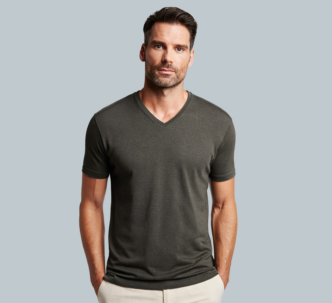 PERFORMANCE MERINO V-NECK Kaki