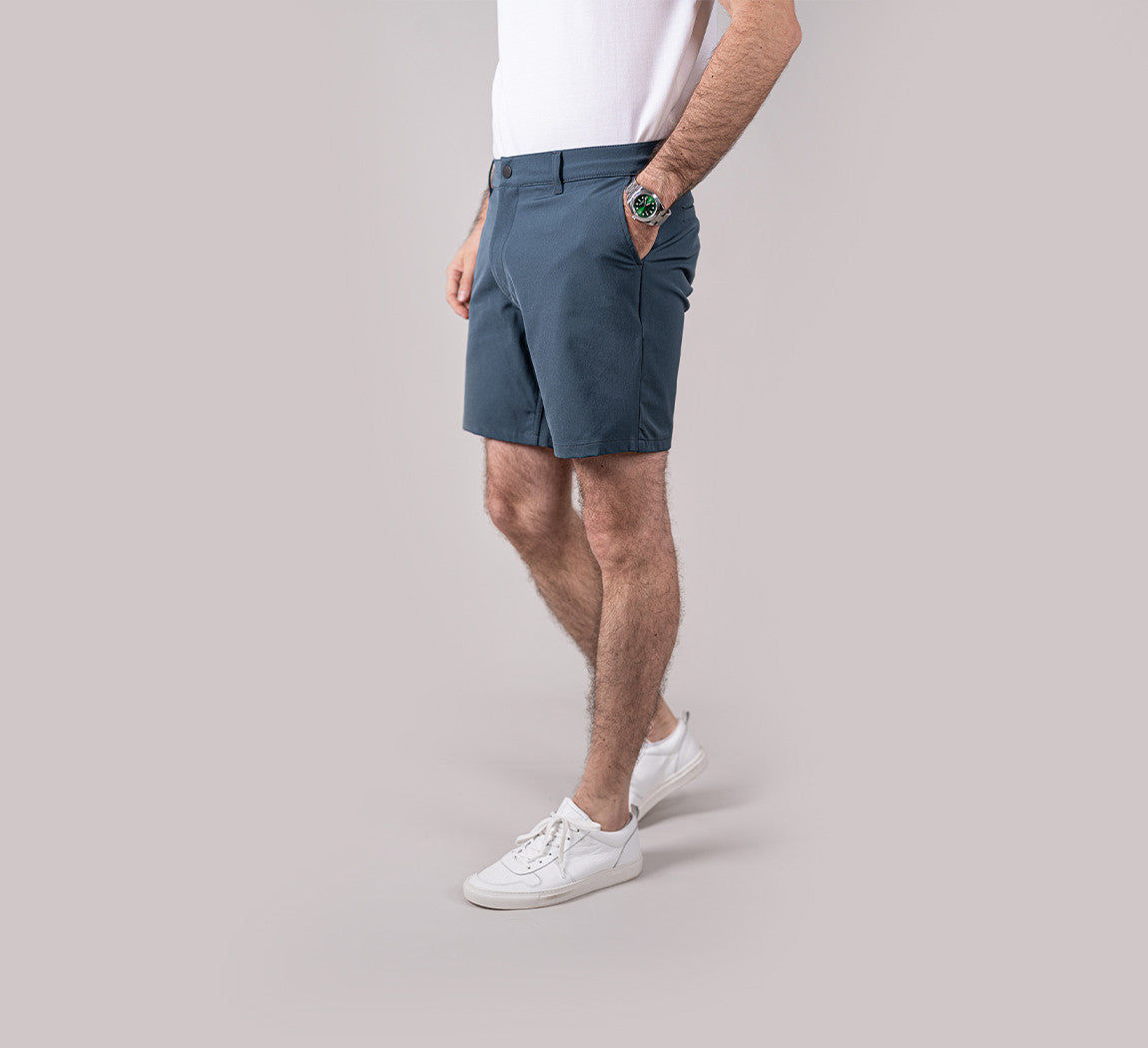 PERFORMANCE SHORTS Bleu Gris