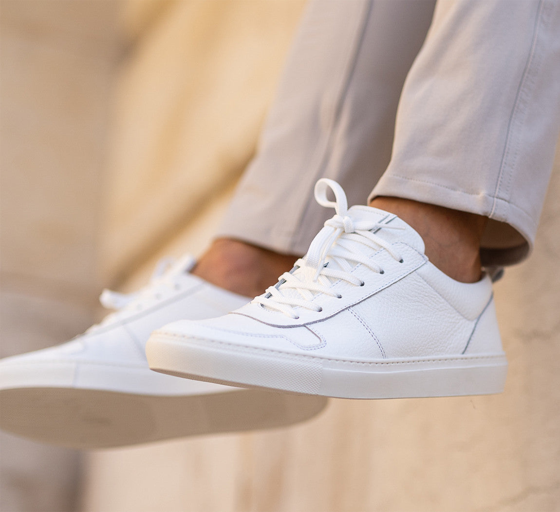 PREMIUM LEATHER SNEAKERS Blanc