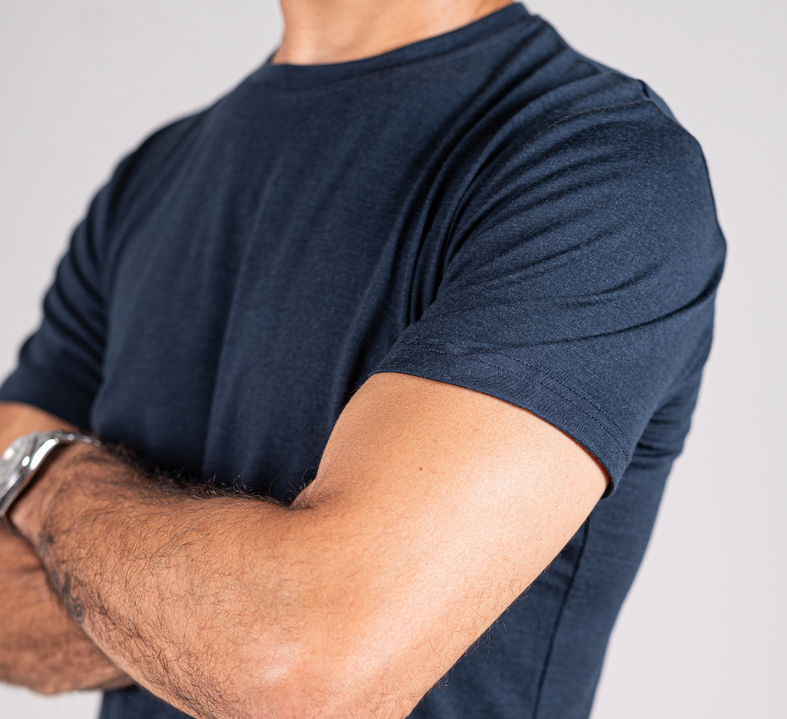 PREMIUM MERINO T-SHIRT Bleu Chic