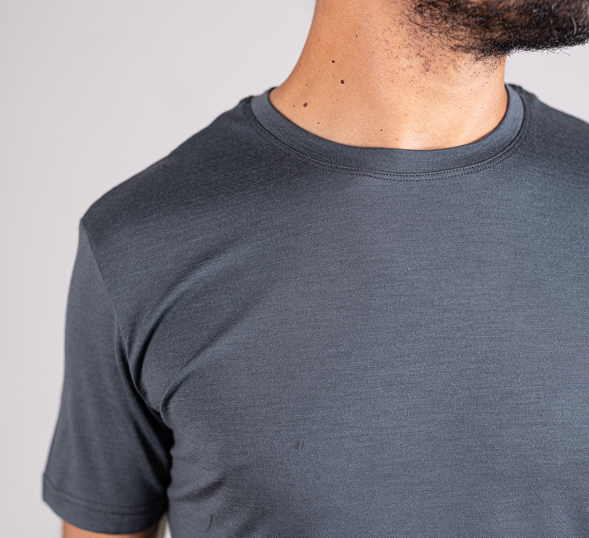 PREMIUM MERINO T-SHIRT Gris Anthracite