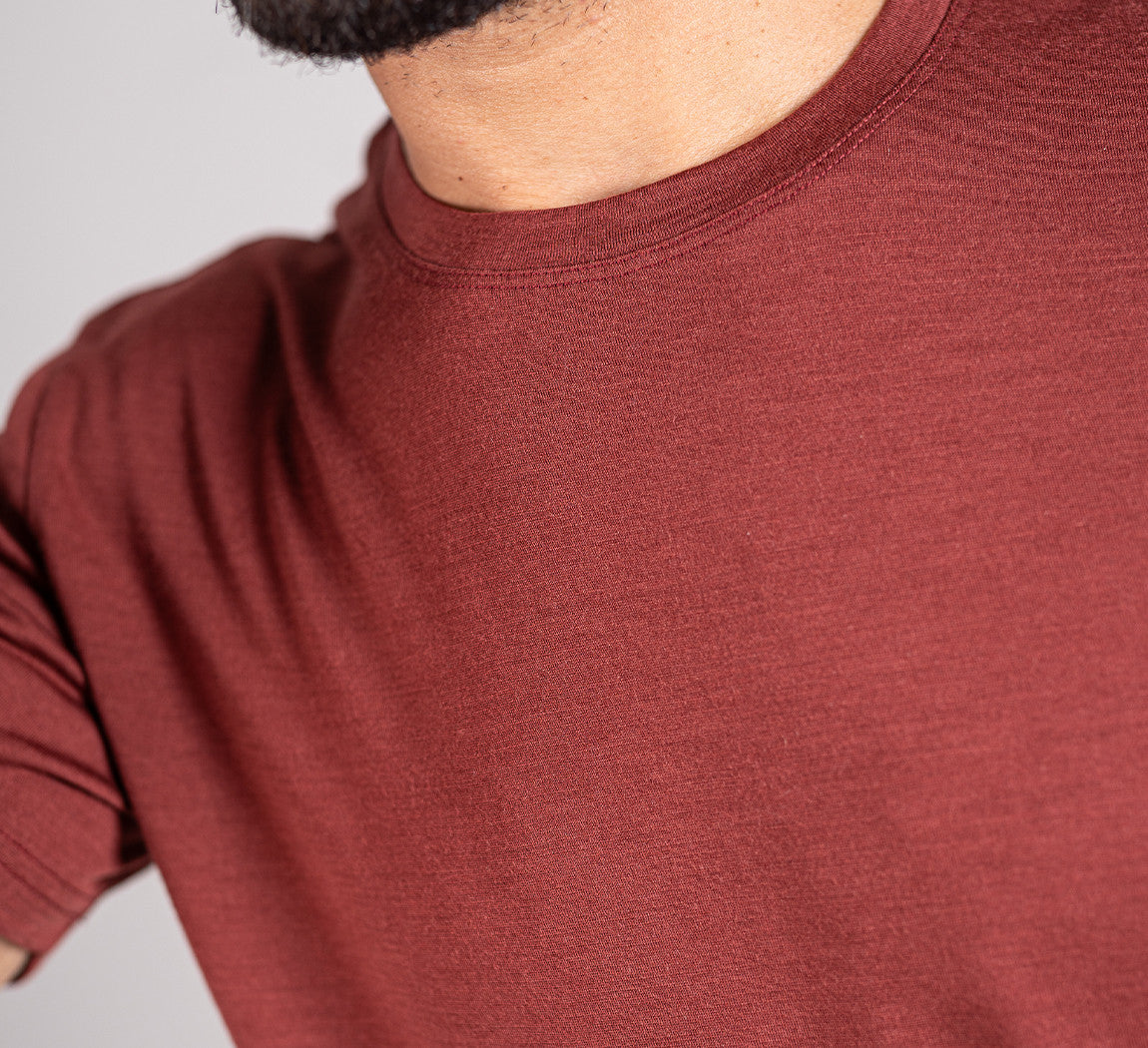 PREMIUM MERINO T-SHIRT Bordeaux