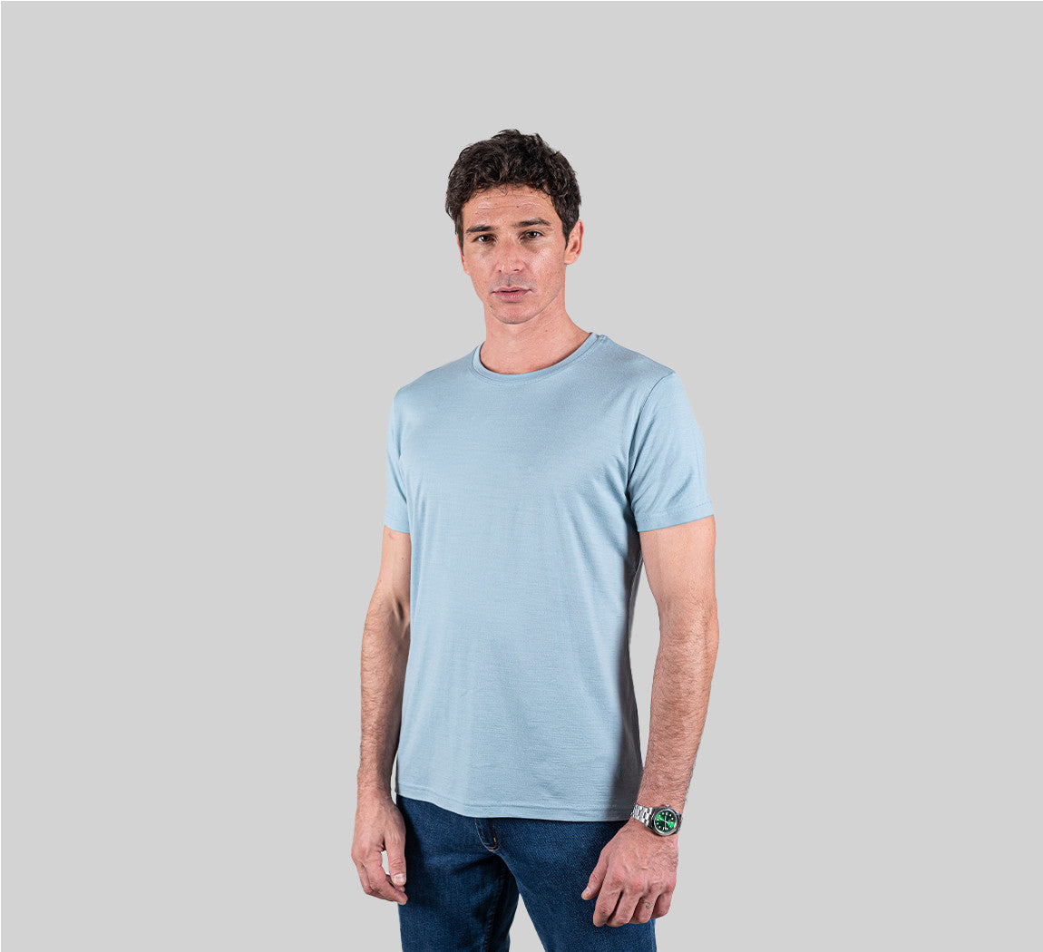 PREMIUM MERINO T-SHIRT Bleu Ciel