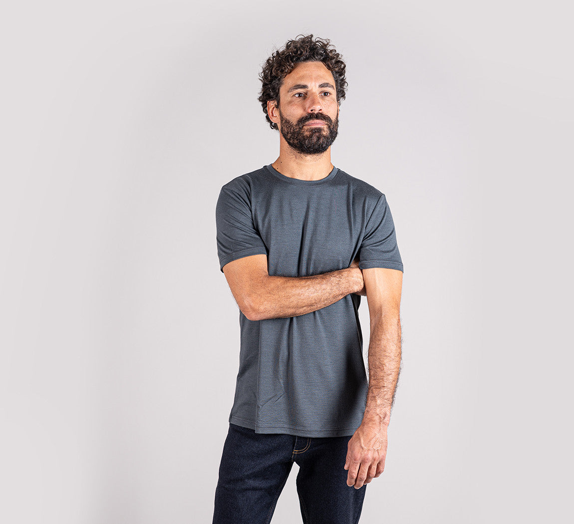 PREMIUM MERINO T-SHIRT Gris Anthracite