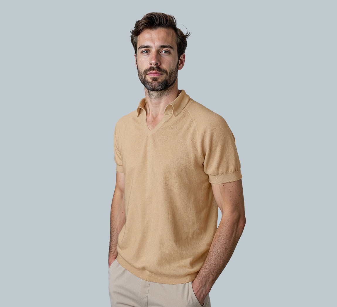 RIVIERA MERINO POLO Sable