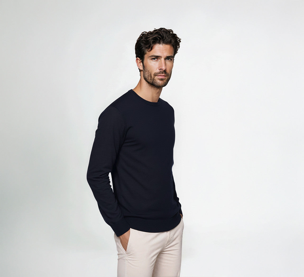 ULTRA MERINO PULLOVER Bleu Chic
