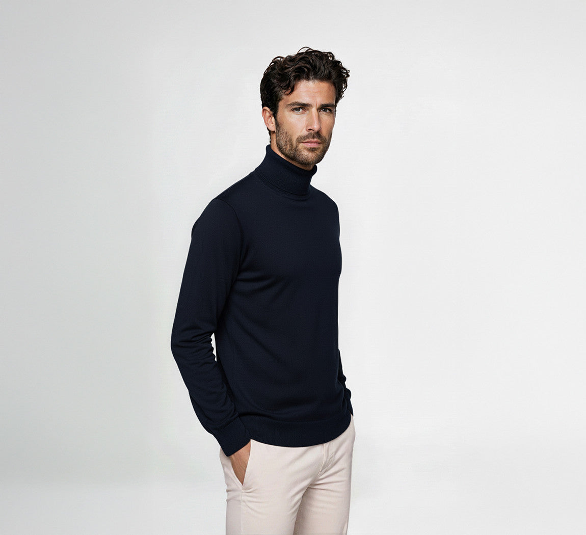 ULTRA MERINO TURTLENECK Bleu Chic