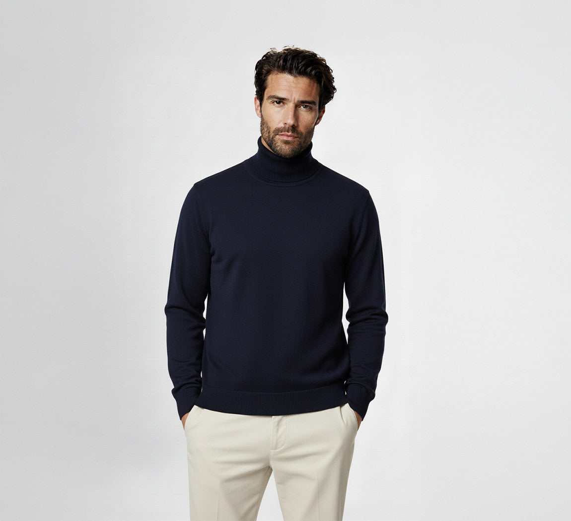 ULTRA MERINO TURTLENECK Bleu Chic