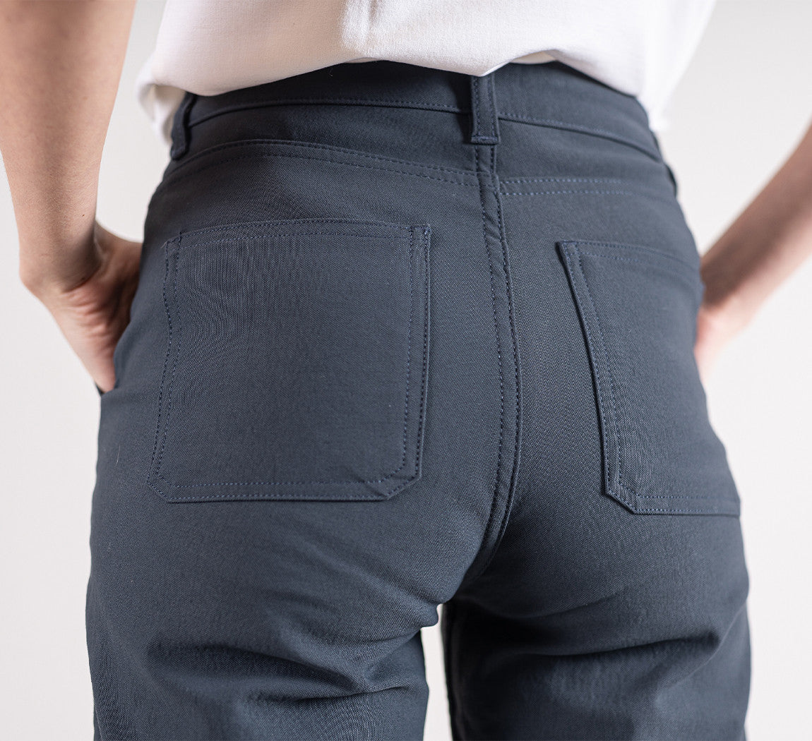 WOMAN CANVAS PANTS Bleu Gris