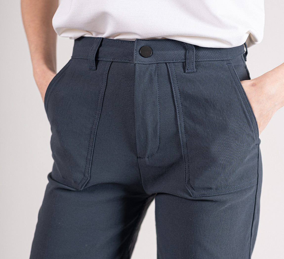 WOMAN CANVAS PANTS Bleu Gris