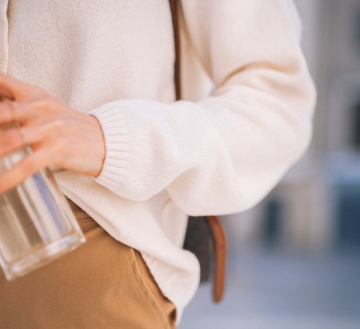 WOMAN LAMBSWOOL CARDIGAN Blanc