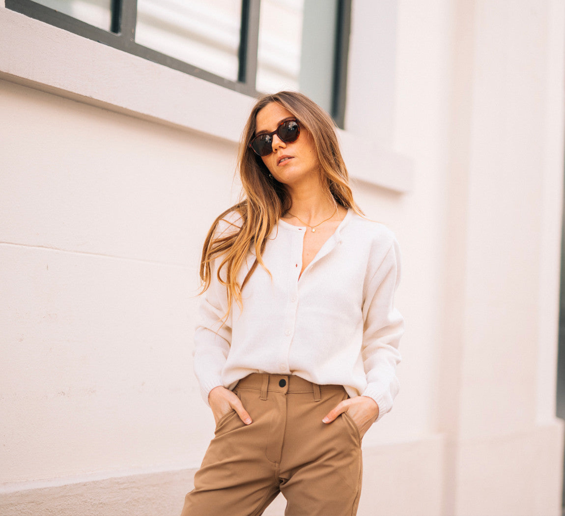 WOMAN LAMBSWOOL CARDIGAN Blanc