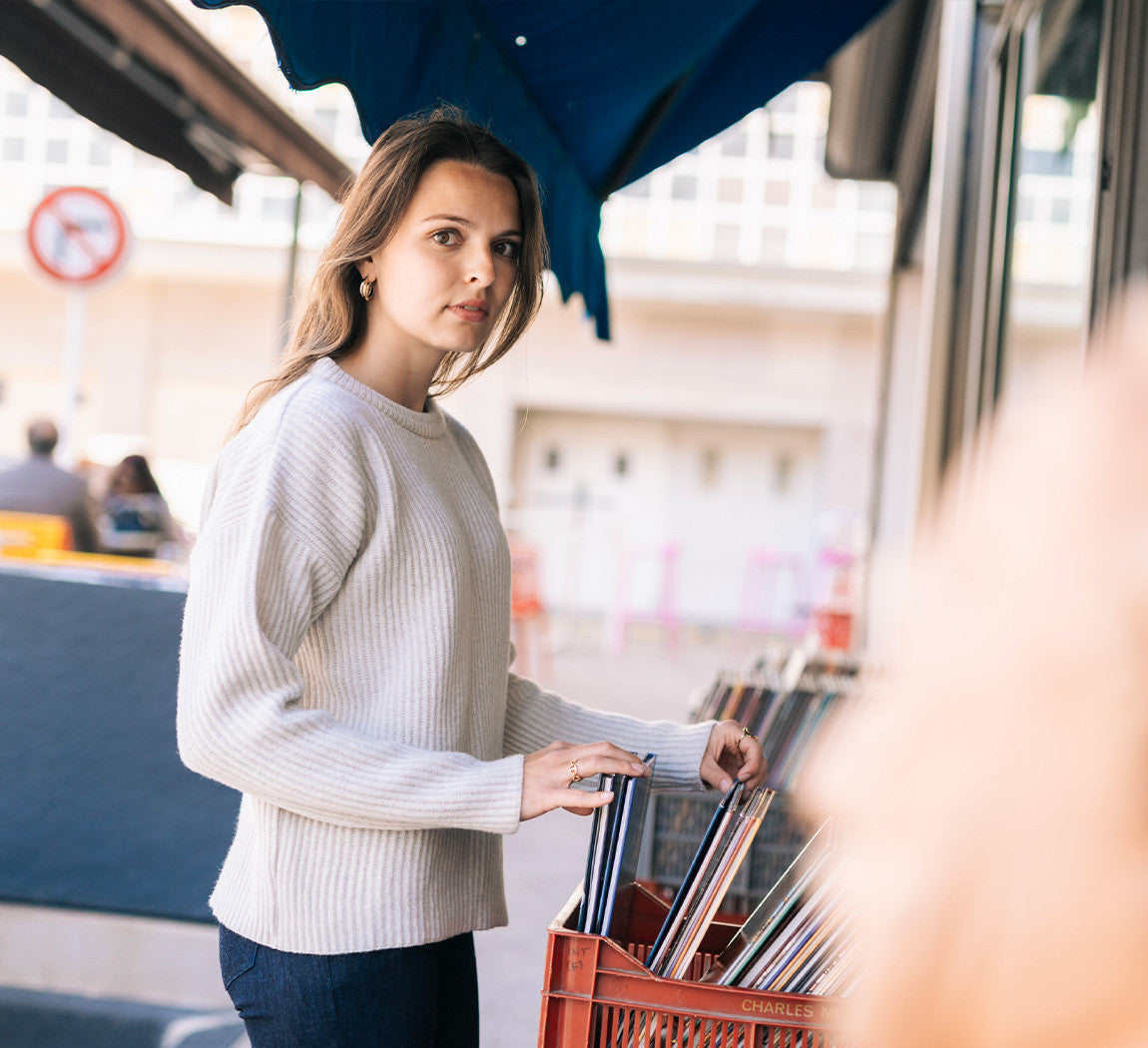 WOMAN LAMBSWOOL PULLOVER Gris Clair