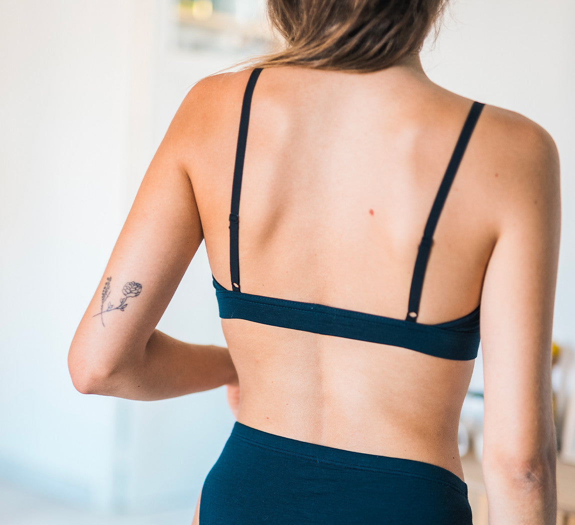 WOMAN MERINO BRA Bleu Chic