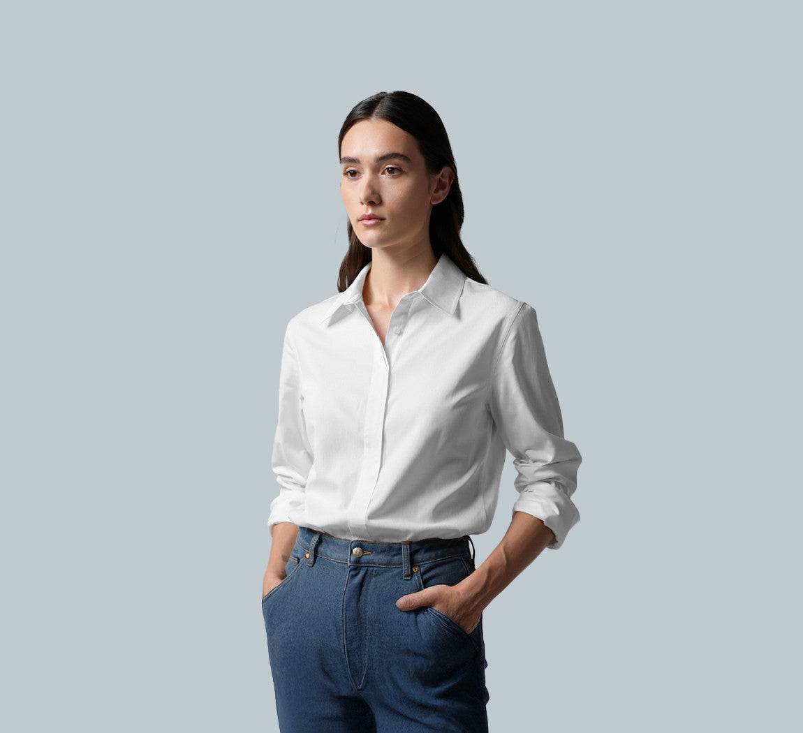 WOMAN STRETCH SHIRT Blanc