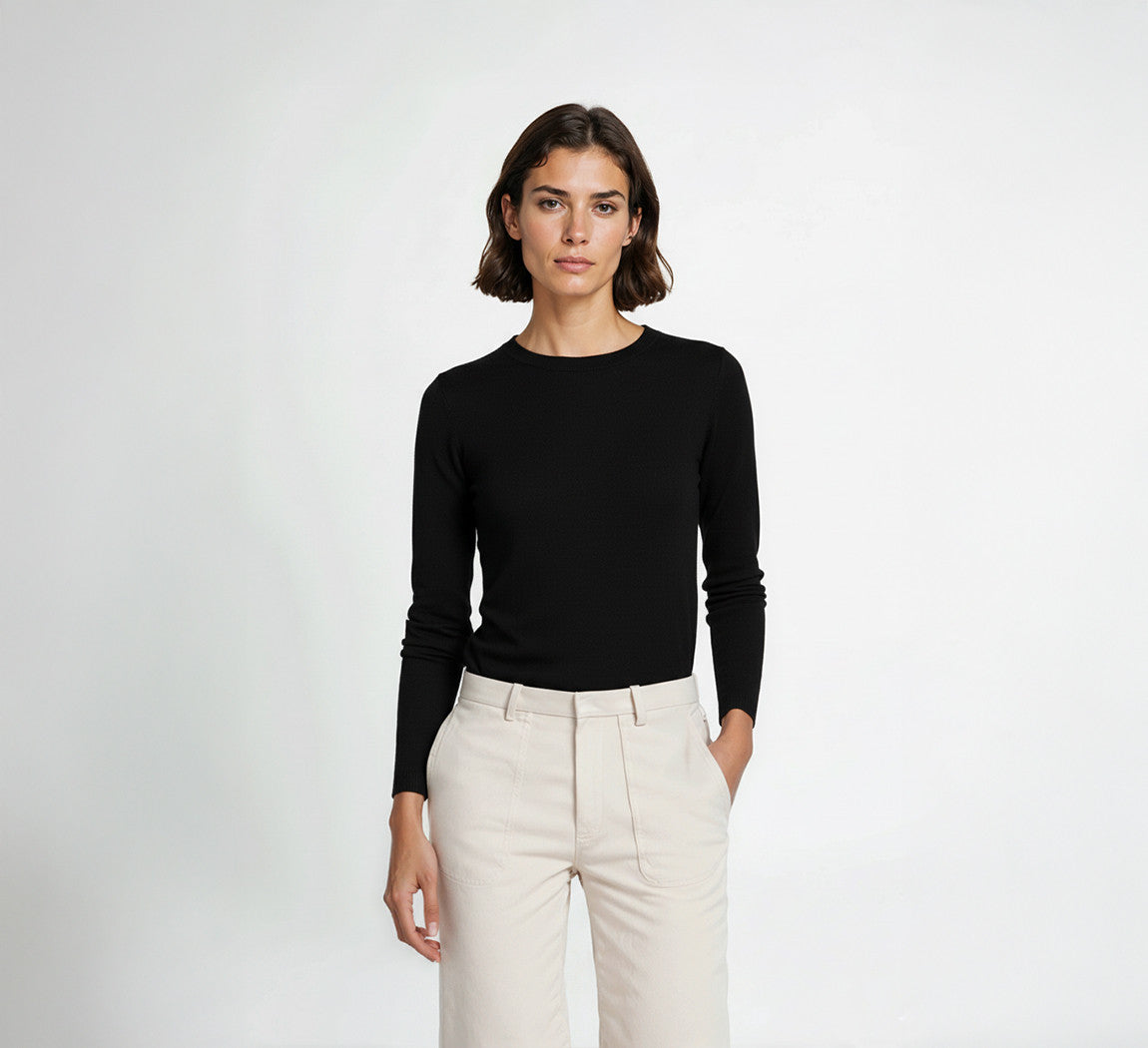 WOMAN ULTRA MERINO PULLOVER Noir