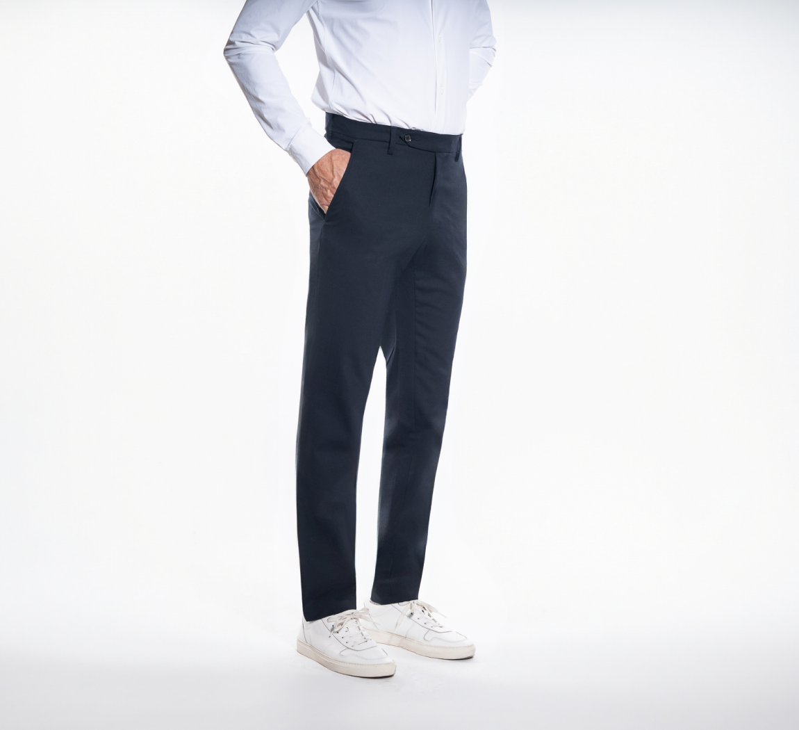 Pantalon Coton/Laine Merinos/Cachemire Marine HOMME