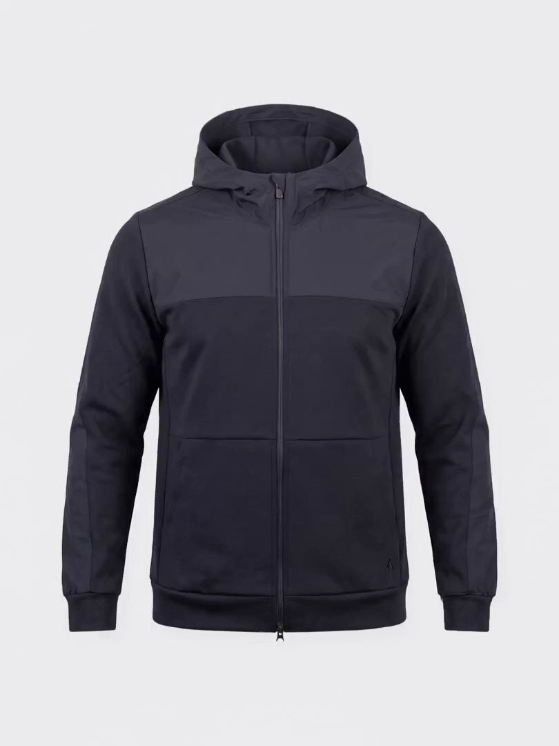 Le 360 Merino Hoodie tourne sur lui-même : face, côté, dos, côté