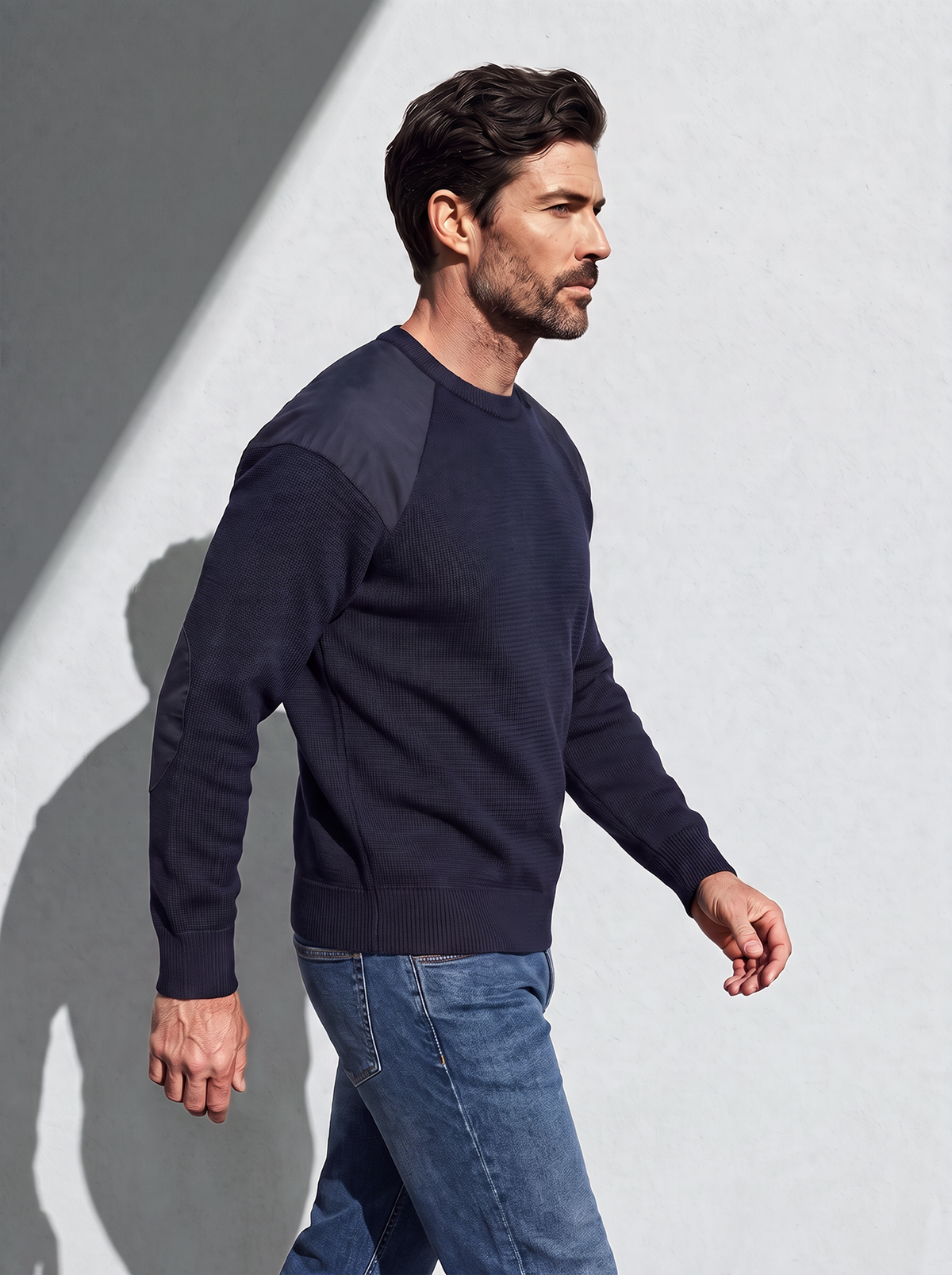 HYBRID MERINO PULLOVER bleu chic 