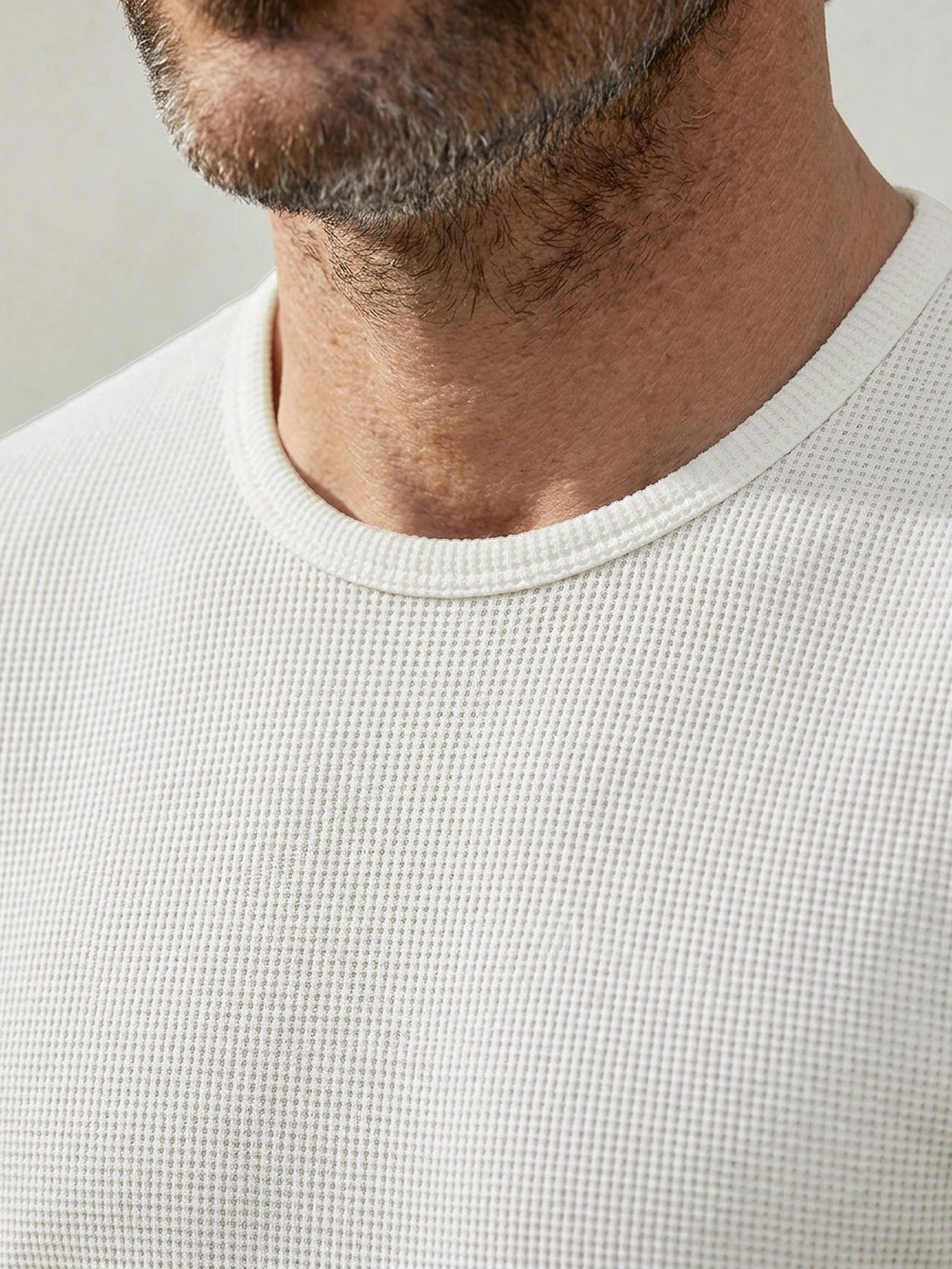 WAFFLE MERINO T-SHIRT Ivoire  