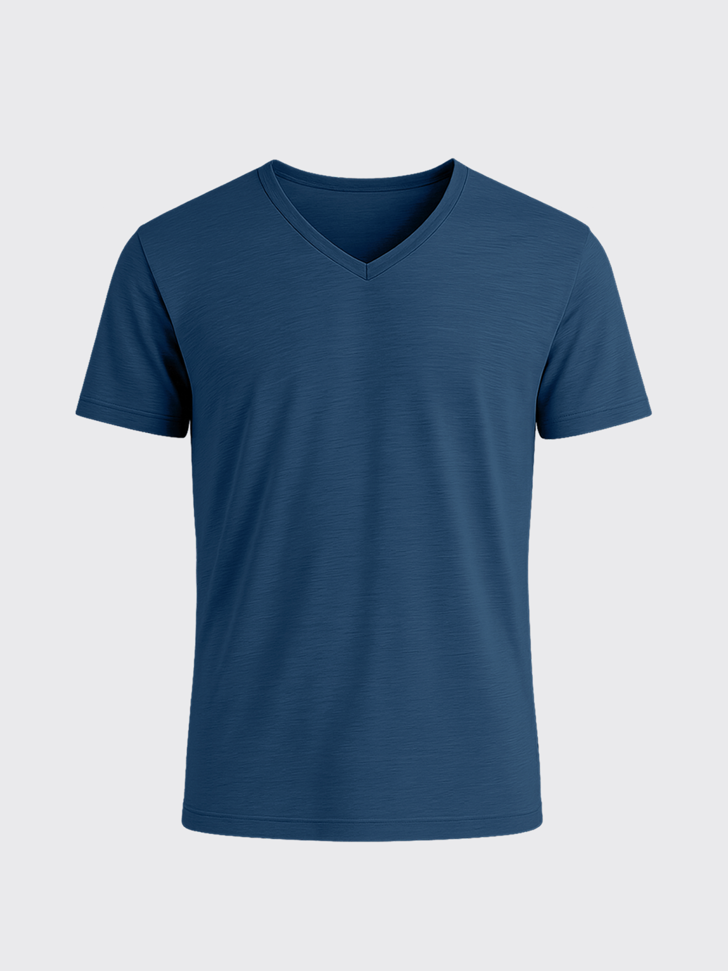 ACTION MERINO V-NECK TEE Bleu Ocean 