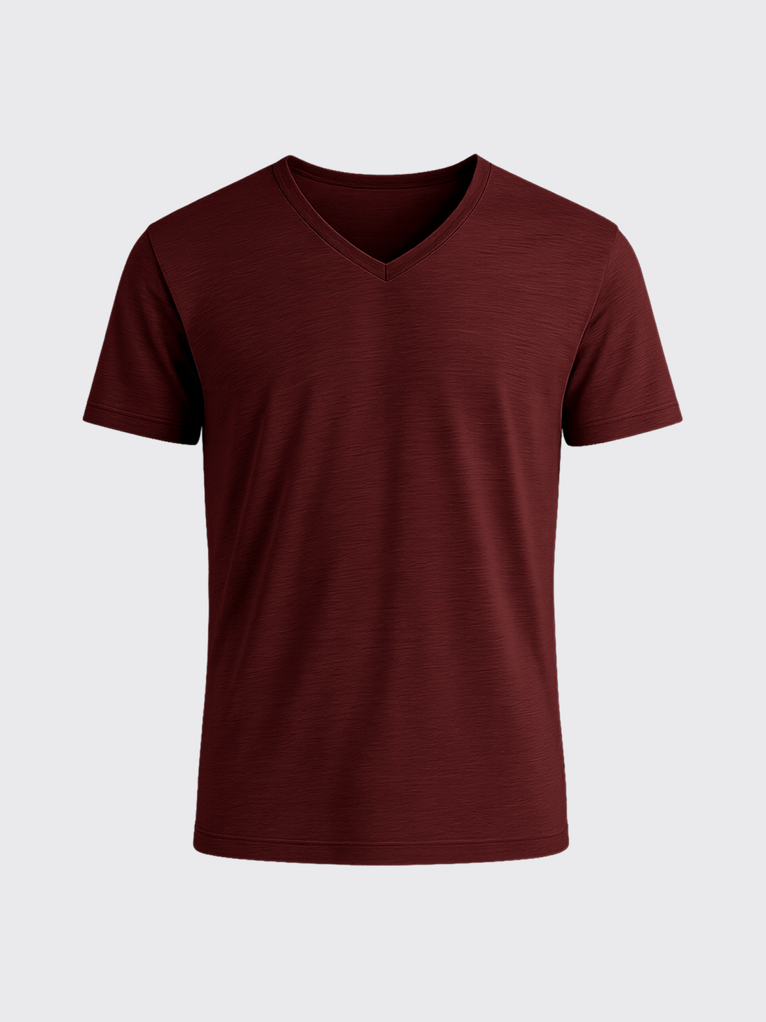 ACTION MERINO V-NECK TEE Bordeaux 