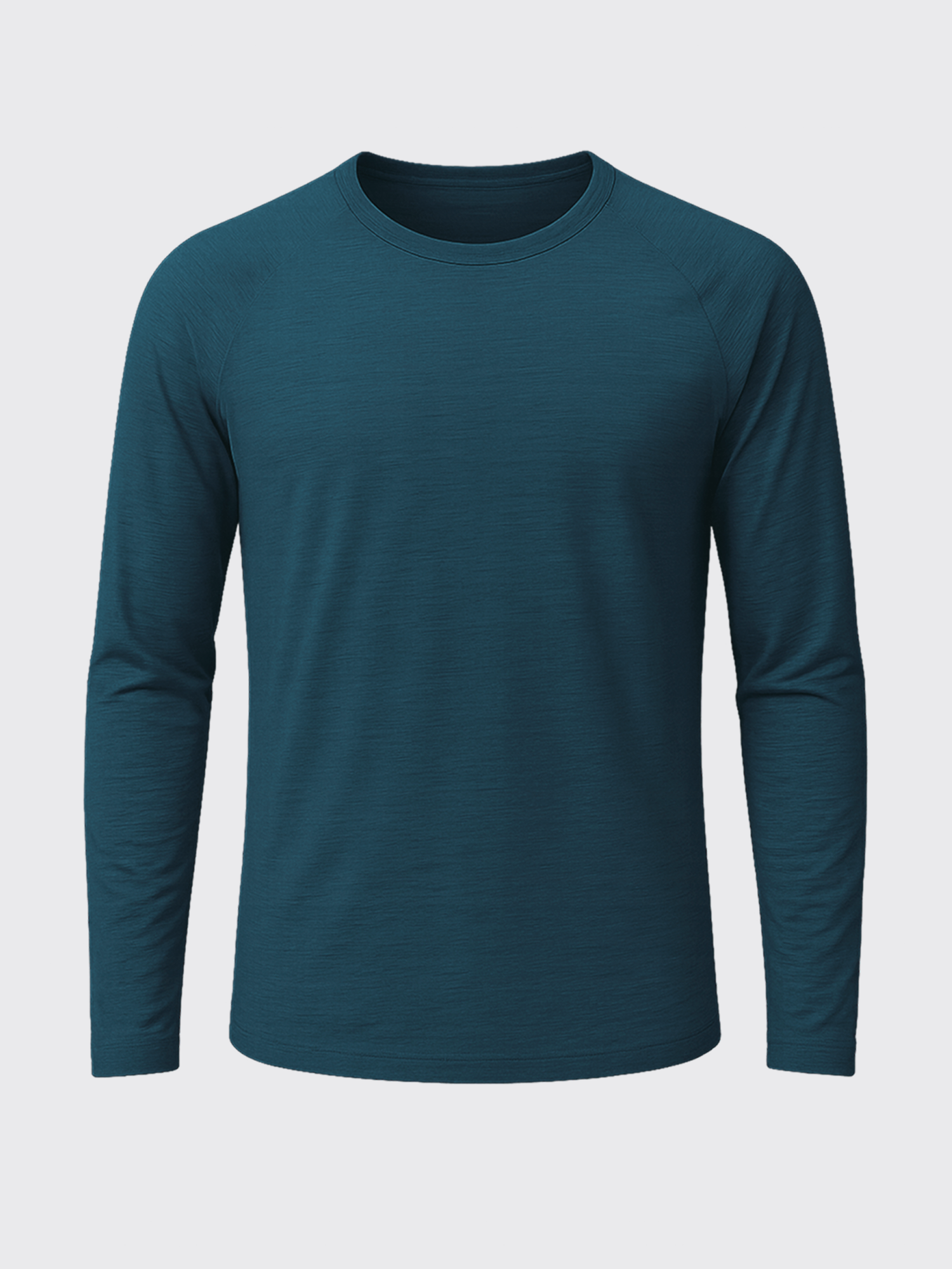 ACTION MERINO RAGLAN LONG SLEEVES Bleu Petrole 