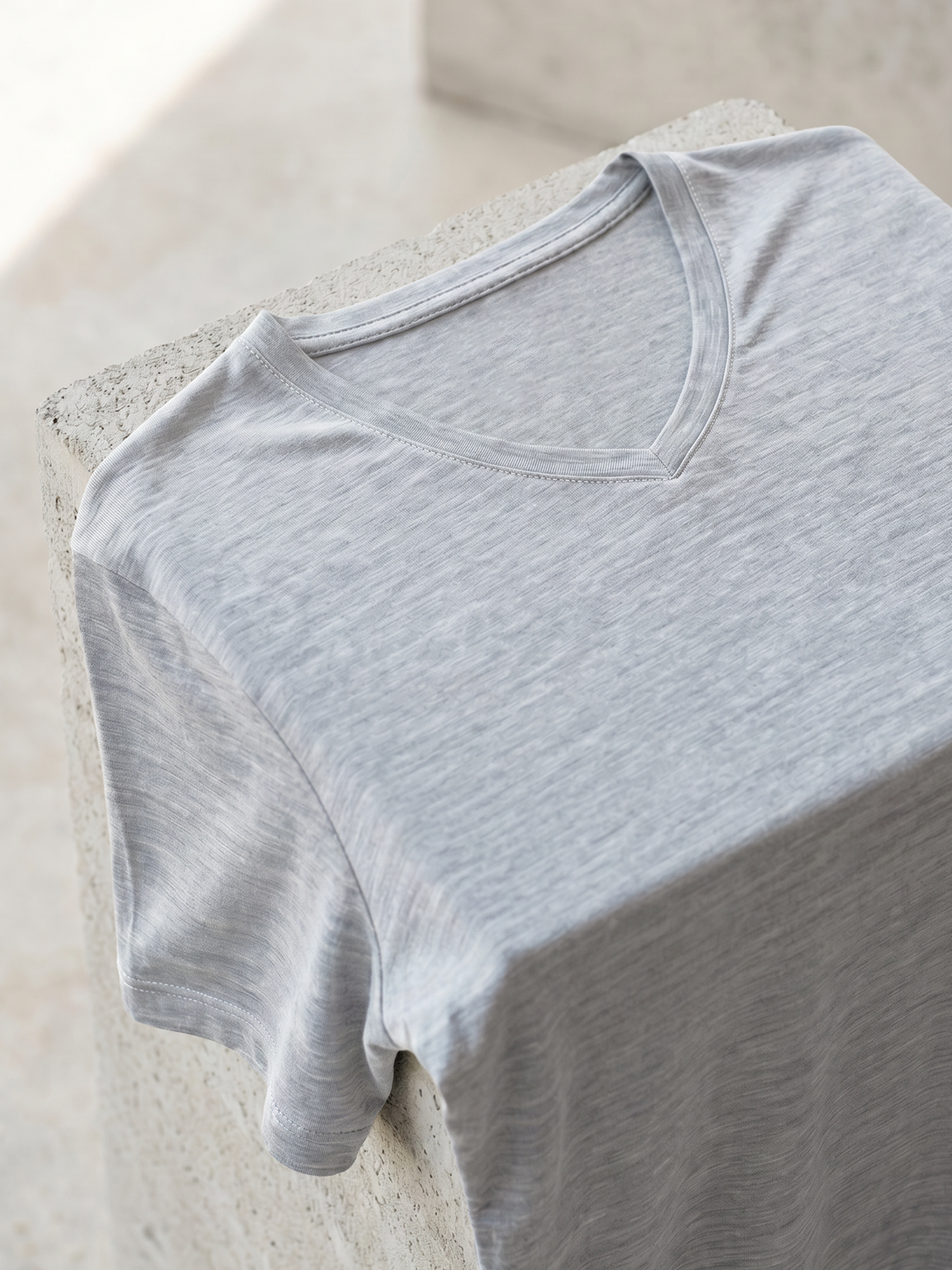 PERFORMANCE MERINO V-NECK Gris Clair 
