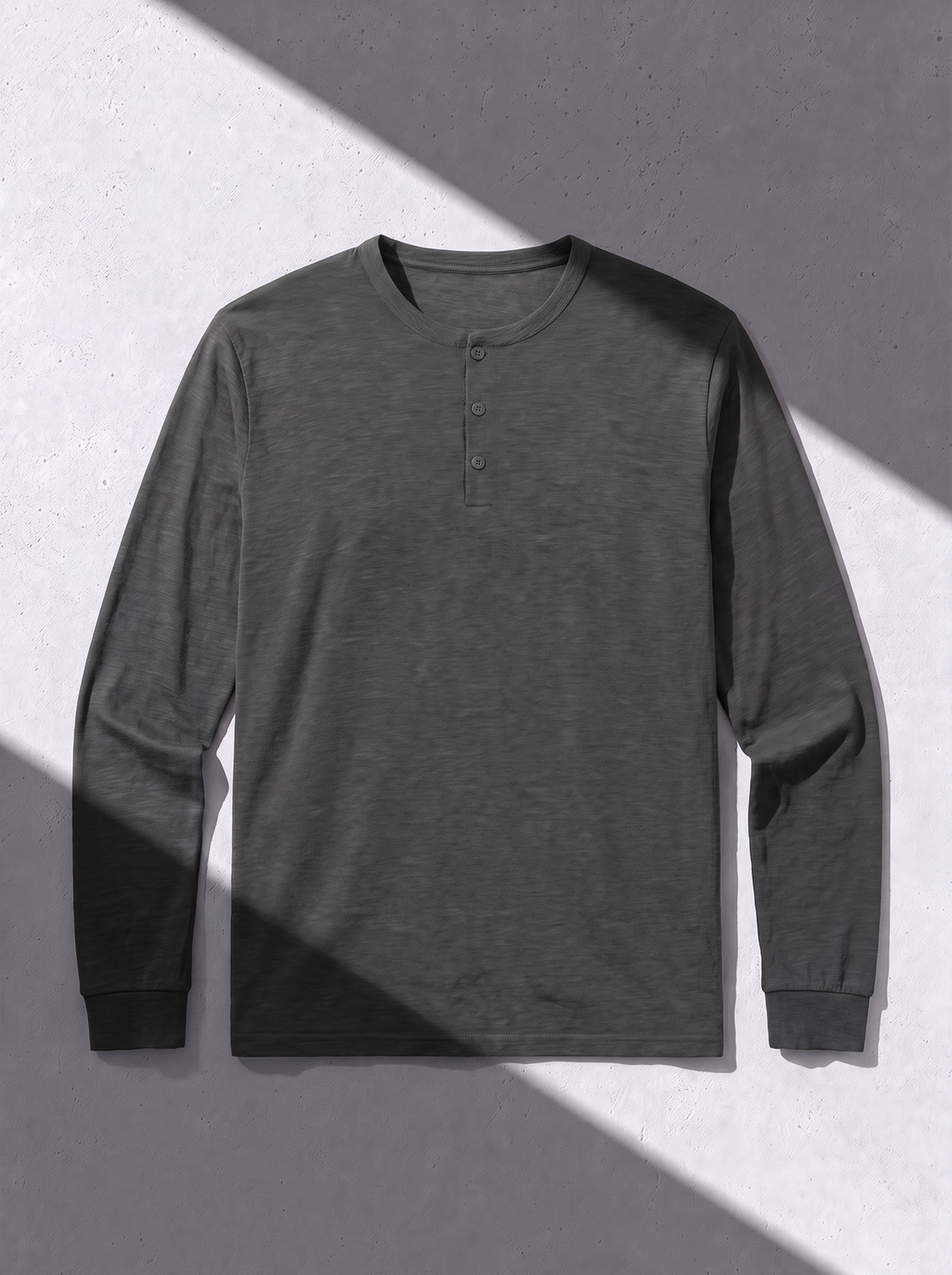PERFORMANCE MERINO LONG SLEEVES HENLEY vert de gris 