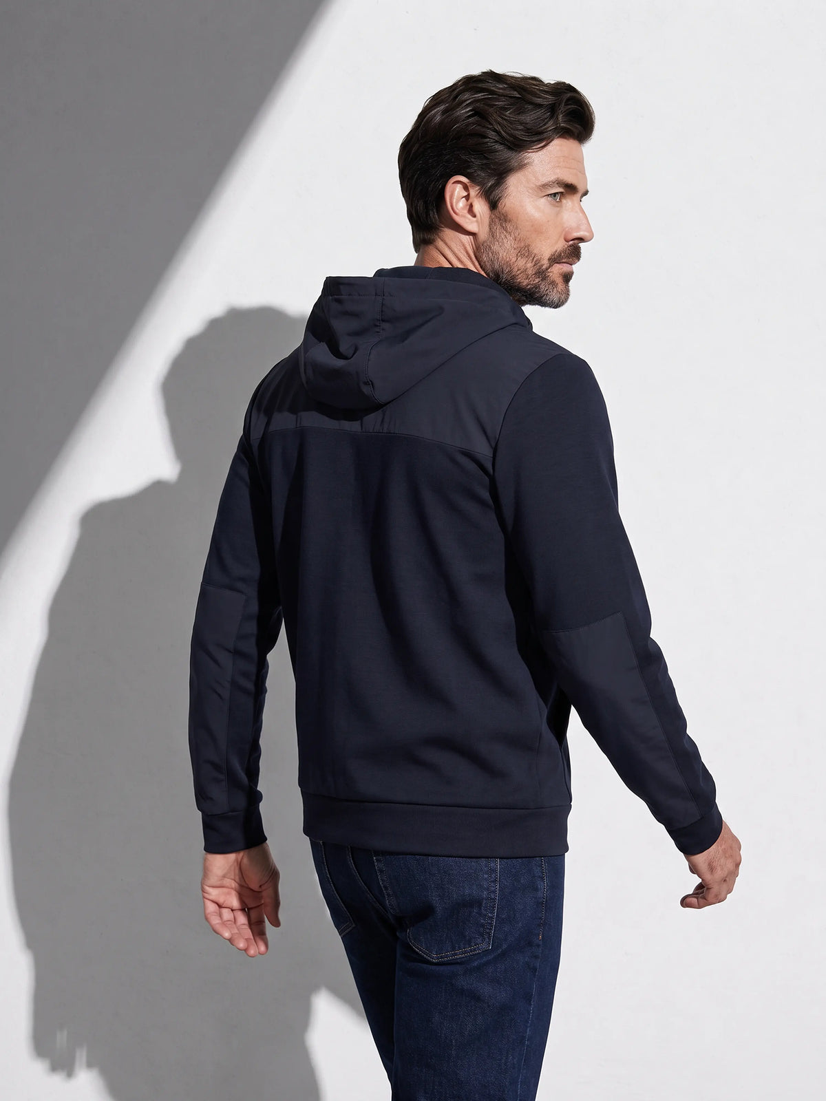 360 MERINO HOODIE Bleu chic  