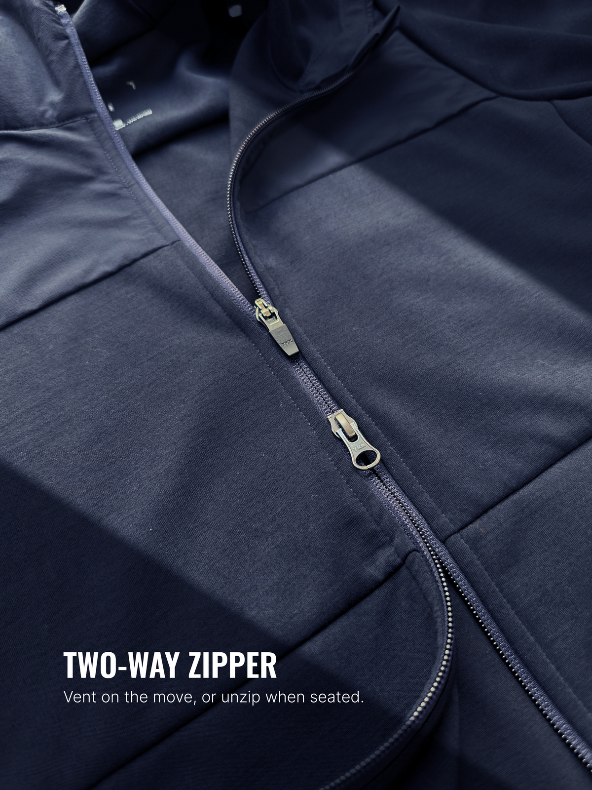 360 MERINO HOODIE Bleu chic  